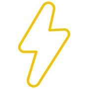 Un relámpago de color amarillo.