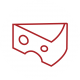 Una ilustración vectorial roja de un bloque de queso.